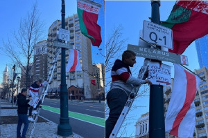 Белорус, находясь в США, надругался над Государственным флагом Республики Беларусь