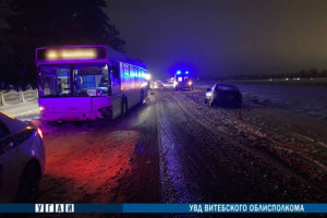 В Оршанском районе легковушка столкнулась с автобусом