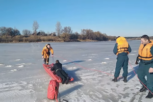 В Бешенковичах под лед провалился местный житель: история спасения попала на видео