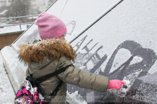 В Витебске 17 ноября выпал первый снег - фотофакт