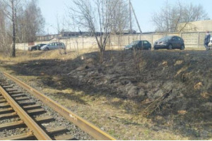 В Лепеле три автомобиля пострадали от огня в результате возгорания сухой травы