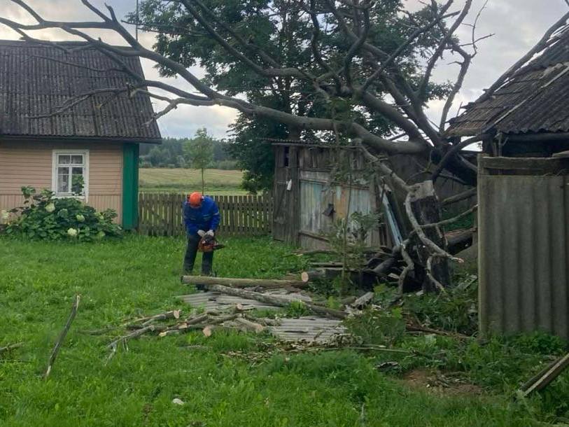 Около 100 населенных пунктов в Витебской области обесточены из-за непогоды