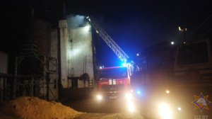 В Докшицком районе спасатели ликвидировали пожар в бункере для хранения опилок